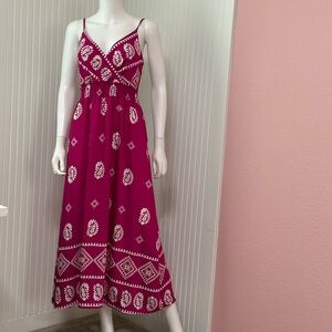 Pink Patterned Maxi Dress, Brand New!